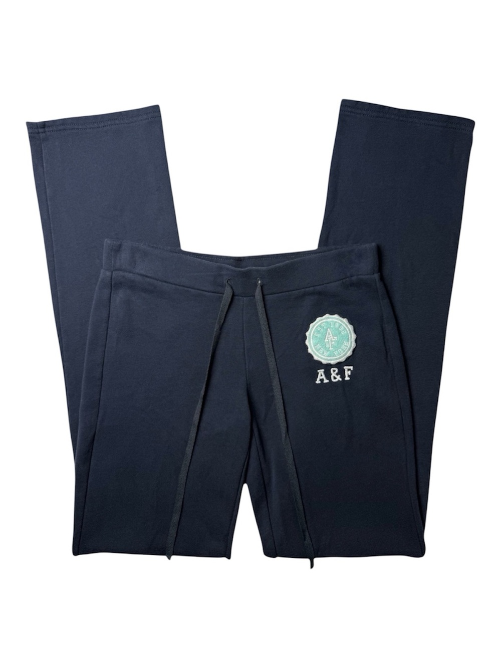 Abercrombie & Fitch Navy Sweatpants with Teal Patch